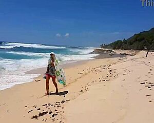 My Sandy Ass And Red Butt Plug At Paradise Beach!