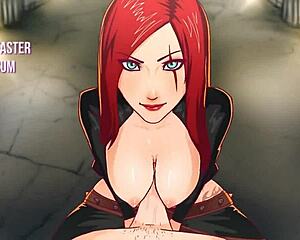 katarina gets titfuck from derpixon in anime scene