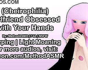 girlfriend obsessed with your hands, licking sucking moaning all over