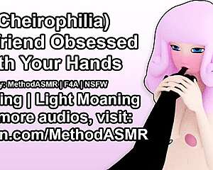 girlfriend obsessed with your hands, licking sucking moaning all over