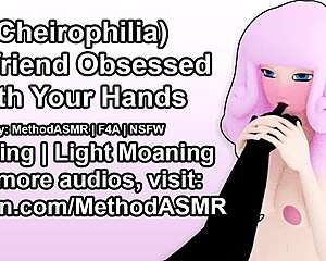 girlfriend obsessed with your hands, licking sucking moaning all over