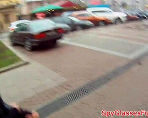 European girl caught riding in the bathroom on hidden camera
