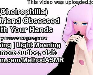 girlfriend obsessed with your hands, licking sucking moaning all over