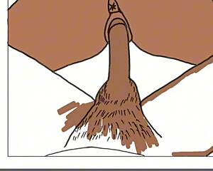 African couple fucks in drawing.