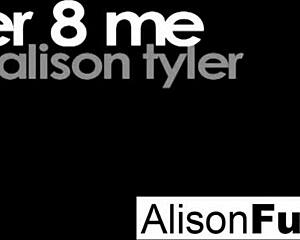 Alison gets out of purple lingerie