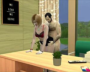 Blonde Secretary Needs Raise with Blowjob Doggystyle