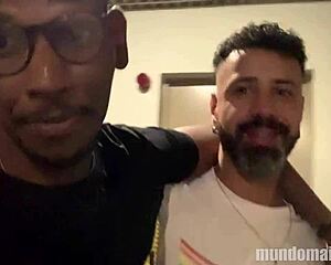 Gay couple swaps partners, then invites neighbor for intense threesome.