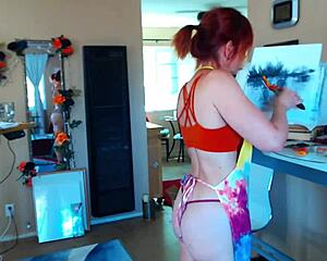 Why Paint in Just a Thong, Sexy Wife?