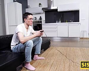 nerd gets chance to fuck step and stays cool