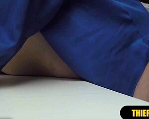 Shoplifter teen rough fucked on cctv camera