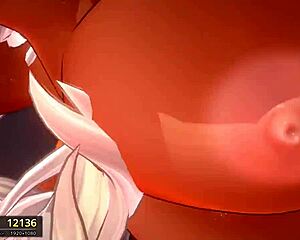 Hej, poglej ti dve rjavolaski hentai kurbi, ki ju tolčejo v 3D!