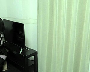 a young couple sneaks in sex in the living room before the girl gets home from school