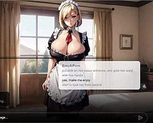 Erotic story sexy with obedient big tits blonde maid anya ai sexting roleplay.