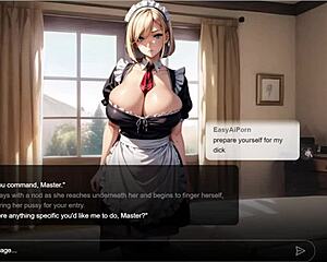 Erotic story sexy with obedient big tits blonde maid anya ai sexting roleplay.