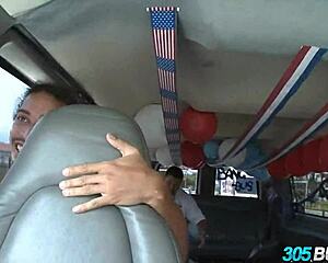 i'm delila darling, this redhead slut got humiliated on the bus with blowjob and fucking