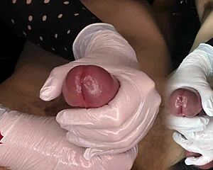Urethral sounding with a drinking straw for the sake of Amateur man cum extract