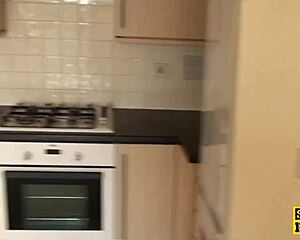 British sub in stockings dominated by big cock