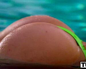 Anal toys and facial finish for redhead on vacation that pleases herself