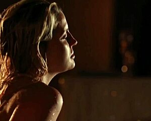 A blonde girl intensely fucks two mature men, driven by horny desires.