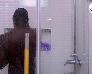 Horny madam fucks big cock gateman