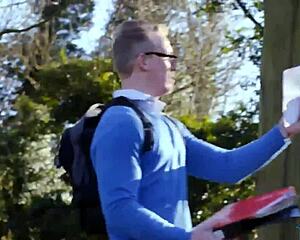 This redhead teen’s big ass bounces hard. She’s riding a new student like crazy! 😍