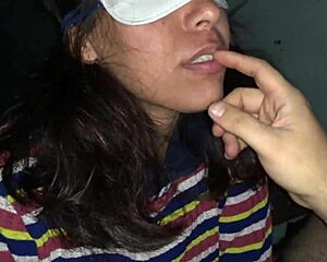 blindfolded argentinian prostitute sucks cock passionately