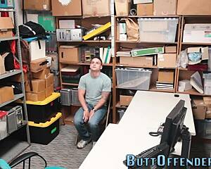 Caught Gay Amateur Thief Giving Interracial Blowjob