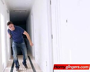 ginger edyn blair has her green lingerie stripped for oral blowjob by petite teen