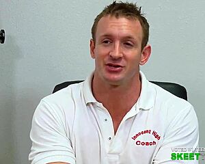 Blonde Teacher with Glasses in Classroom Setting