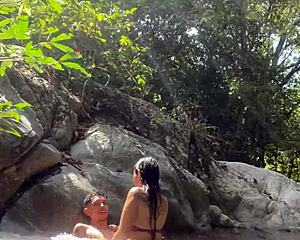 Teen Latina gets fucked in river jungle