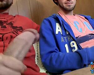 Tattooed Twink Jerks Off Big Cock