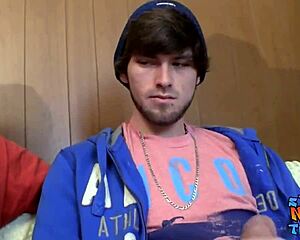 Tattooed Twink Jerks Off Big Cock