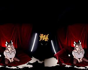 i got lost in helluvaboss cosplay, big tits blonde in pov vr game