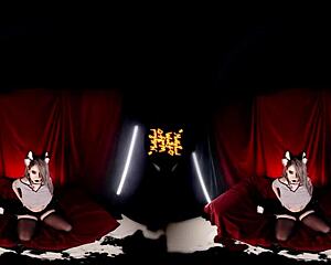 i got lost in helluvaboss cosplay, big tits blonde in pov vr game