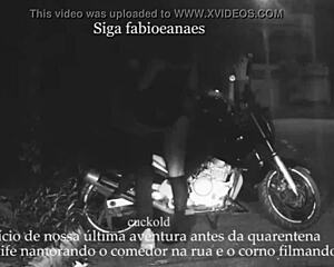 Wife Shows Off On Street With Cuckold Voyeur Films Adrenaline