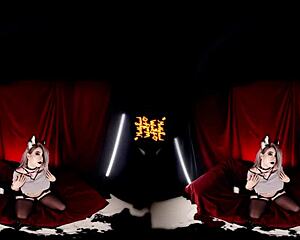 i got lost in helluvaboss cosplay, big tits blonde in pov vr game