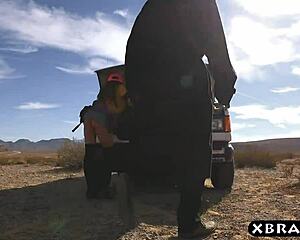 huge tits mechanic nikki benz gets anal in desert