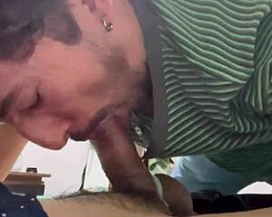 Mexican Guy Giving Detailed Oral to Another in Sunday Blowjob Session