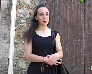 Amandine craves tasting women in a steamy outdoor FFM threesome with young brunettes