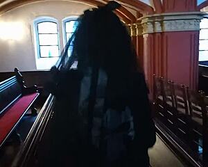 A sacred setting with Gothica vixen indulging in self fisting