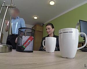 Hot Stunner Needs Extra Money, Agrees To Fuck In Office Interview.