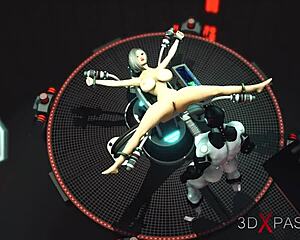 Blonde Cuffed By Shemale Cyborg In Lab