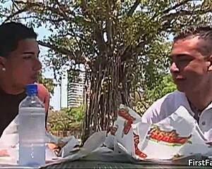 Andrew and Kiko heat up steamy gay action with monster cock surprises