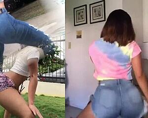 Caomi Madalis twerking her big Latina ass on stage.