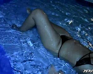wild teen chick banged hard in pool orgy 😈