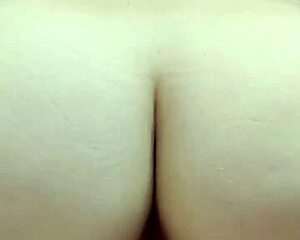 Blonde rides big cock, stretching her ass