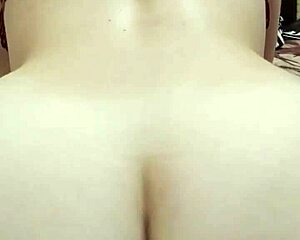 Blonde rides big cock, stretching her ass