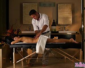 Veronica Rodriguez seduces at the spa with wet panties and ripped clothes