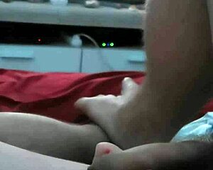Girl With Natural Tits Performs Footjob Fuck