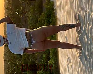 He caught mommy noel masturbating in lingerie and made her climax hard